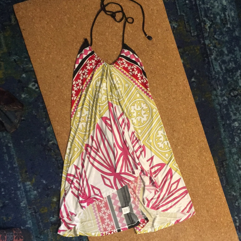 Low back hi lo hem halter top